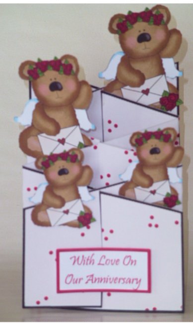 Cupid Bear Cascade Card Kit by Laura Nicholls
