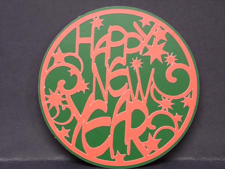Happy New Year Round Panel - Silhouette by Laura Nicholls