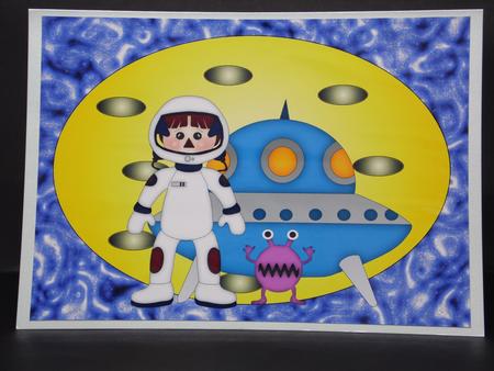 Blue Raggedy Space Topper by Laura Nicholls