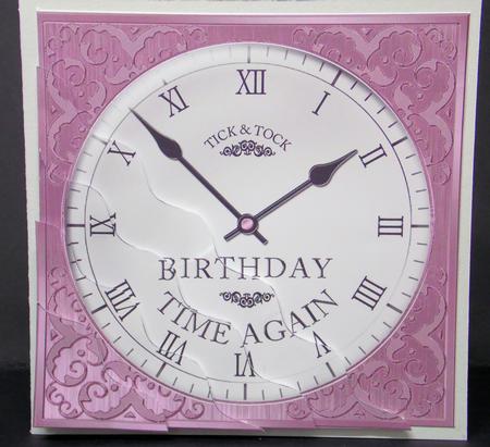 Birthday Clock Wavy Corner Side Stacker Topper by Laura Nicholls