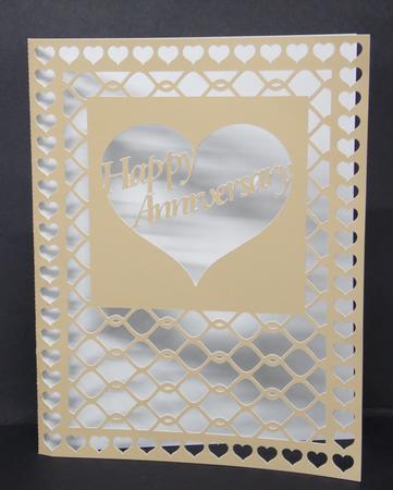 Happy Anniversary Lattice Cut Card by Laura Nicholls