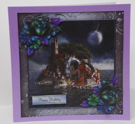 Dragon Sea Castle and the Princess with Rose Decoupage by Laura Nicholls