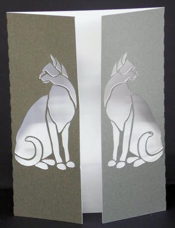 Cat Gatefold Card by Laura Nicholls