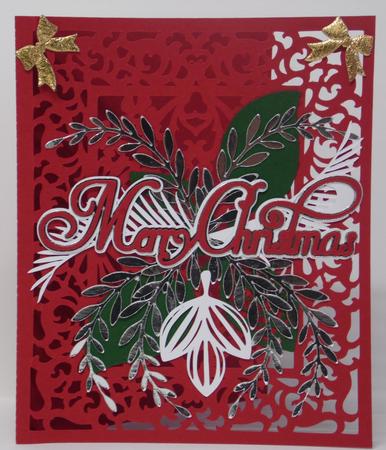 Christmas Leaves Layered Card by Laura Nicholls