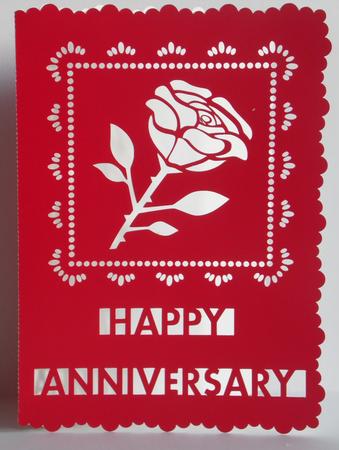 Card Template Anniversary Rose Machine File by Laura Nicholls