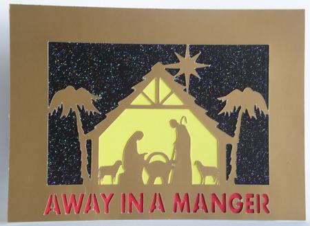 Away In A Manger - Christmas Silhouette Card Template by Laura Nicholls