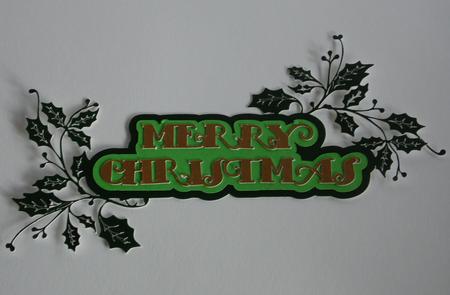 Christmas Cutz 2 Double Holly Merry Christmas by Laura Nicholls