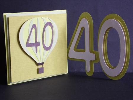 40th Shaped Card Templates X 2 Cards (with Layering) by Laura Nicholls