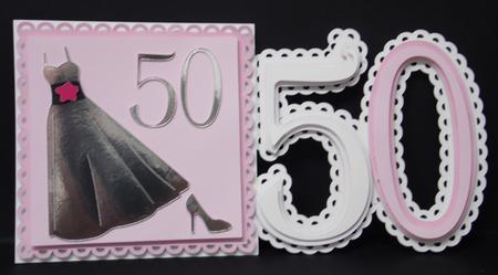 50th Shaped Card Templates X 2 Cards (with Layering) by Laura Nicholls