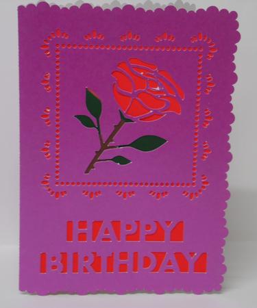 Happy Birthday Rose Card Template File by Laura Nicholls