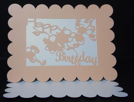 Rectangle Scallop Easel Card - Happy Birthday - Silhouette by Laura Nicholls