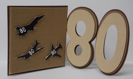 80th Shaped Card Templates X 2 Cards (with Layering) by Laura Nicholls