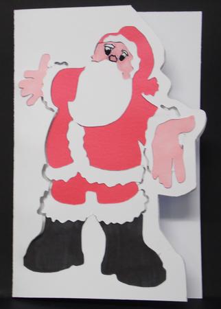 Happy Santa Cameo by Laura Nicholls