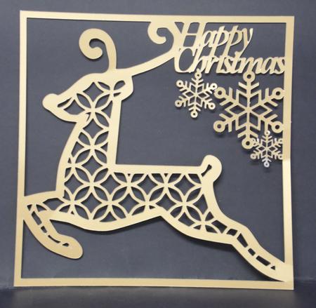 Reindeer Large Lattice Card Topper 6 - 8 Inches File by Laura Nicholls