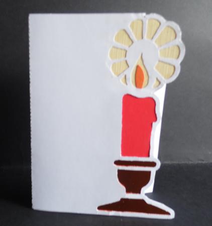 Christmas Candle Over The Edge Card by Laura Nicholls