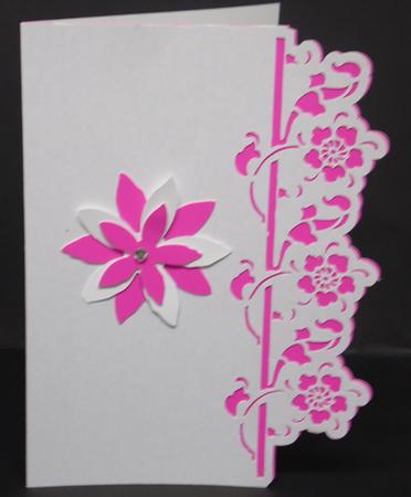 Border Edge Card 17 with Flower by Laura Nicholls