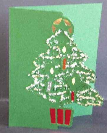 Christmas Tree 2 Over The Edge Card by Laura Nicholls