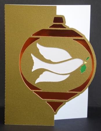 Christmas Bauble Over The Edge Card by Laura Nicholls
