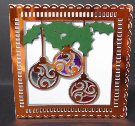 Christmas Baubles Card Template With Extra Layering by Laura Nicholls