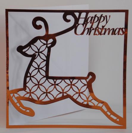 Large Reindeer Lattice 5 Inch Card Blank - Cut File by Laura Nicholls