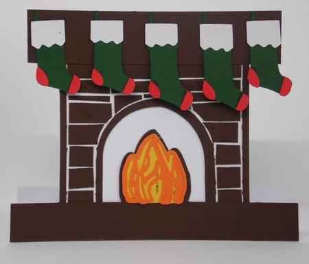 Card Template Christmas Fireplace File by Laura Nicholls