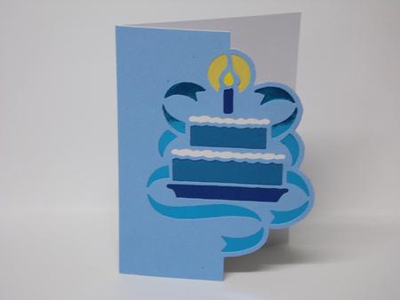 Birthday Cake Over the Edge Card by Laura Nicholls