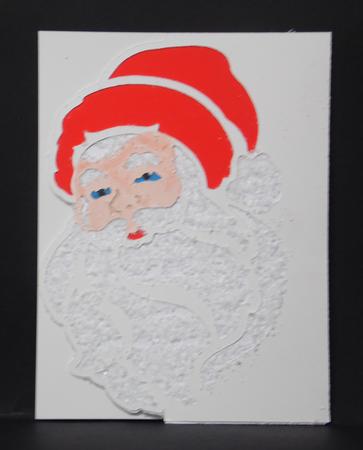 Father Christmas Over The Edge Card 1 by Laura Nicholls