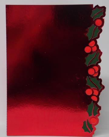 Christmas Holly Border Edge Card by Laura Nicholls