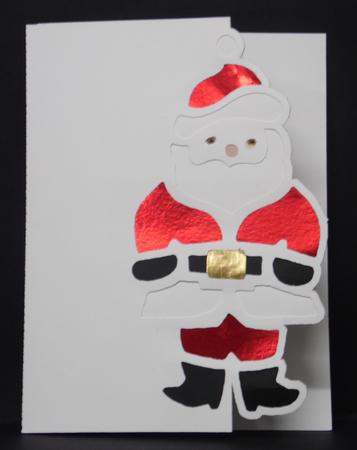 Father Christmas 3 Over The Edge Card by Laura Nicholls