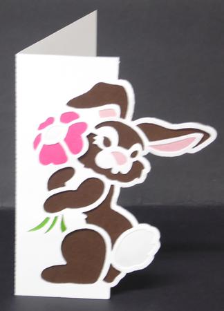 Easter Bunny 2 Over the Edge Card by Laura Nicholls