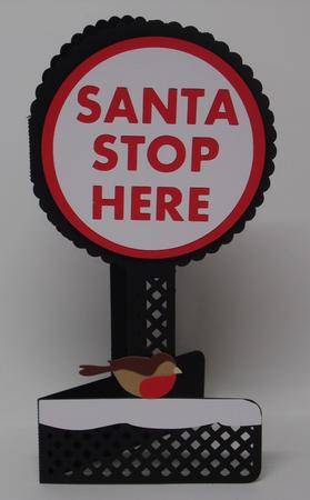 Santa Stop Here Sign Card Template Gets The Kids Crafting by Laura Nicholls