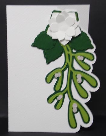 Mistletoe and Christmas Rose Card by Laura Nicholls