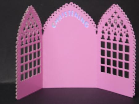 Christening Card Gatefold Style by Laura Nicholls