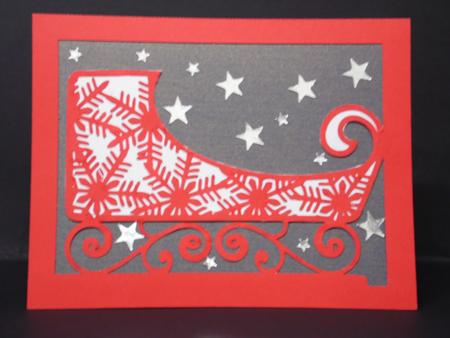 Snowflake Sleigh Card Template by Laura Nicholls