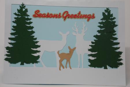 Deer In Forest Christmas Card Template Includes 3D Layering by Laura Nicholls
