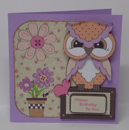 Have a Hoot Birthday Over the Edge Card by Laura Nicholls