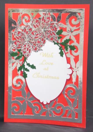 Poinsettias and Holly Sprigs Topper by Laura Nicholls