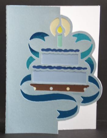 Birthday Cake Over the Edge Card by Laura Nicholls
