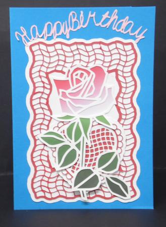 Rose With Heart And Matting Layers Topper by Laura Nicholls