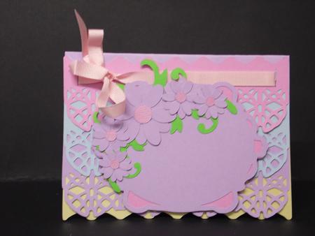 Layered Lacy Card with Flowers by Laura Nicholls