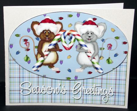 Candy Cane Mice Topper by Laura Nicholls