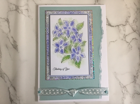 PERIWINKLES: 4x6 Thinking of You Card With Easy Decoupage and 4 Tags by Lauren Bell