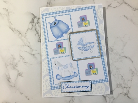 Three Squares - Christening (boy) by Lauren Bell