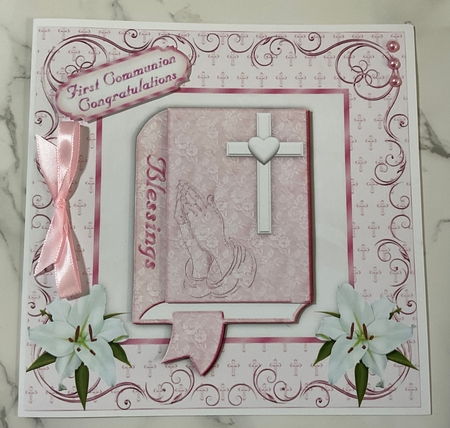 Christening/first Communion Girl 8" Square Card Mini-kit by Lauren Bell