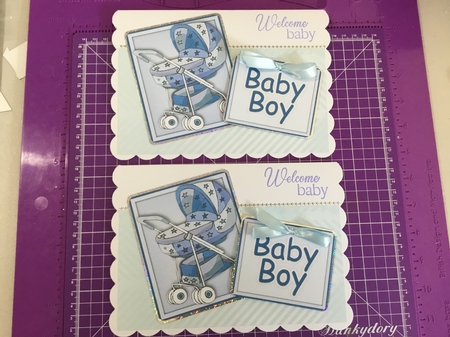 Baby Buggie Girl, Boy and New Baby Toppers by Lauren Bell