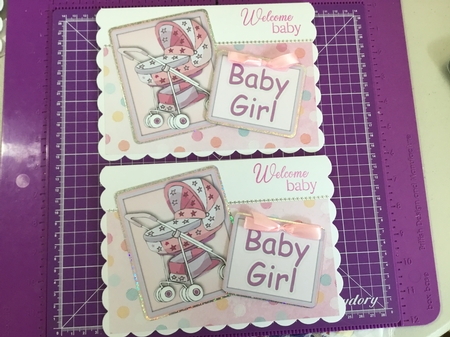 Baby Buggie Girl, Boy and New Baby Toppers by Lauren Bell