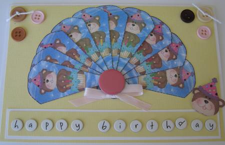 Birthday Cupcake Bear Fan by Laurie Gerhardt