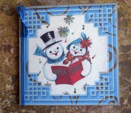 Christmas Snowman Couple Square Styled Matching Card by Laurie Gerhardt