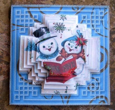 Christmas Snowman Couple Ex Shaped Pyramid Toppers by Laurie Gerhardt