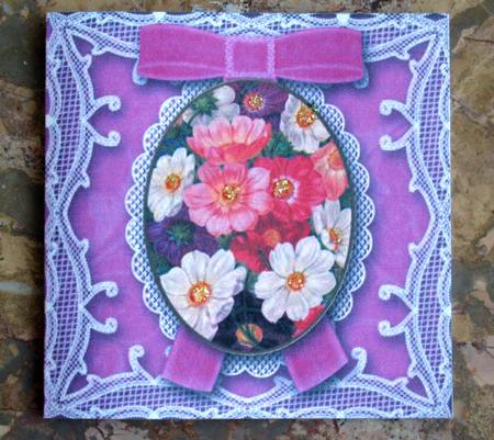 Coloured Cosmos Mini Lace Card and Envelope Sheet by Laurie Gerhardt